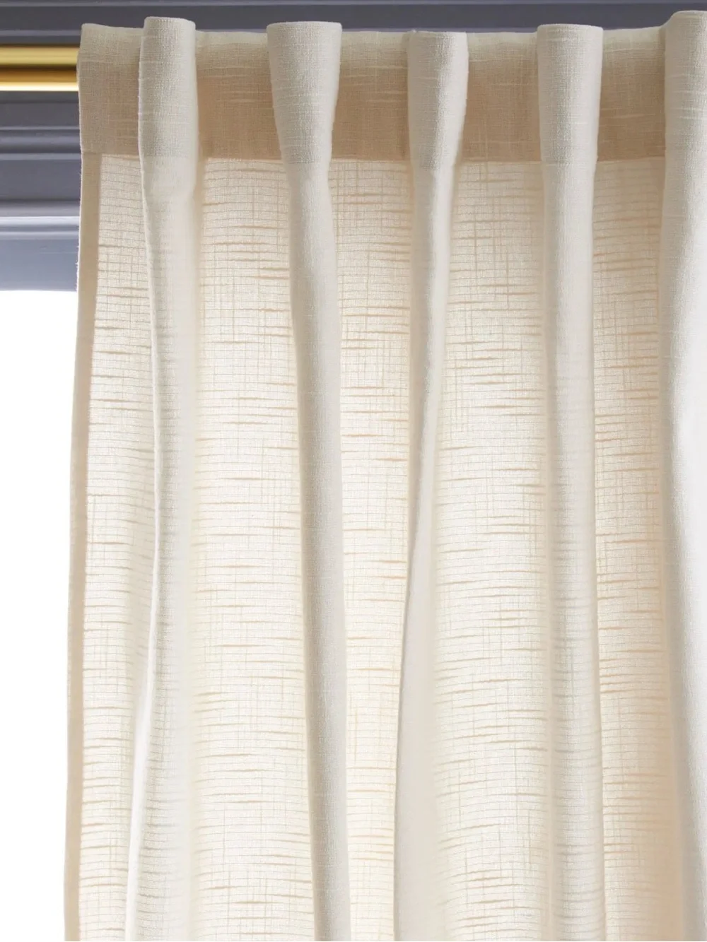 NWOT Quince Natural Cotton Slub Lined Curtain Panel 48x96 - Retail $55